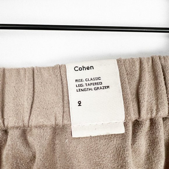 Aritzia Babaton Cohen High Rise Faux Suede Pleated Cropped Trouser Dress Pants - Picture 10 of 12